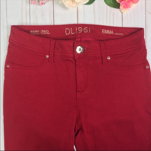 DL1961 Emma Legging Ankle Skinny Jeans Red 26 - Picture 4 of 8